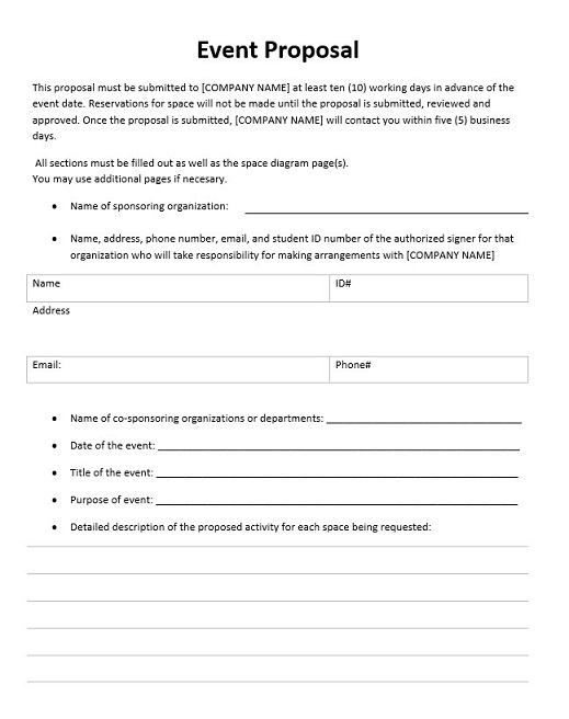 Event proposal example - Simple Event Proposal Template Event proposal example - Simple Event Proposal Template