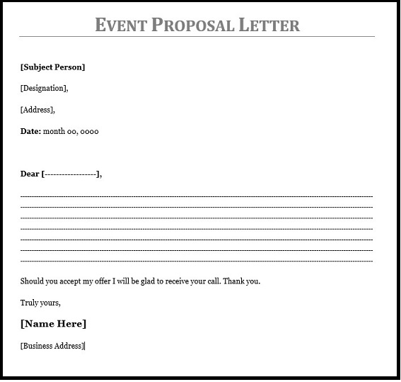 Event proposal letter - Simple Event Proposal Template Event proposal letter - Simple Event Proposal Template