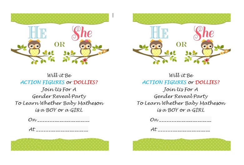 gender reveal invitations ideas