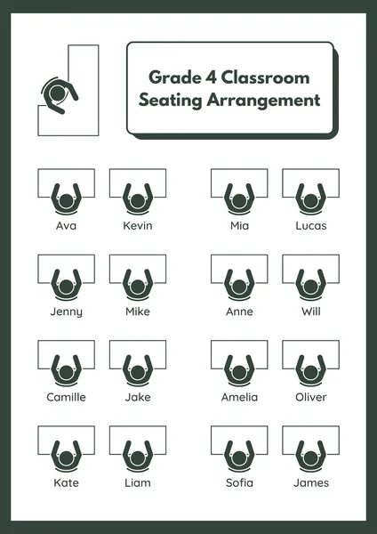 grade 4 classroom seating chart template