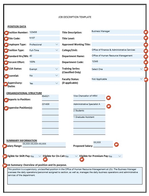 job description template pdf