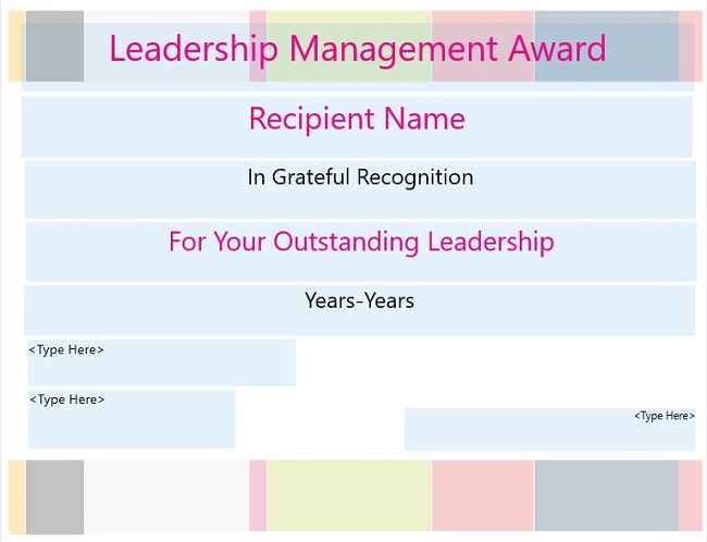 leadership awards certificate templates