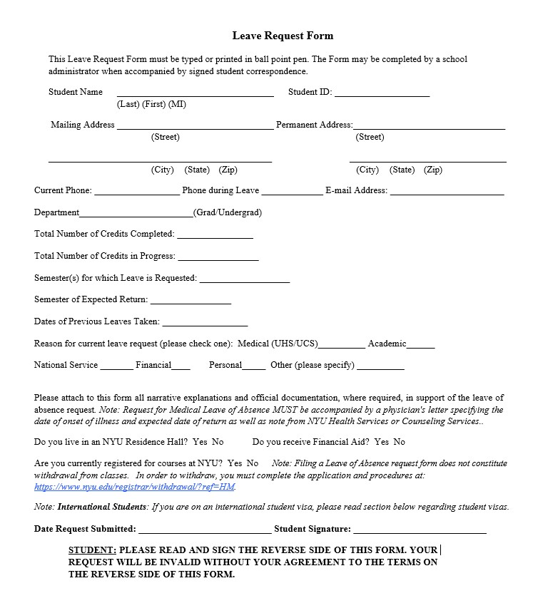 leave request form