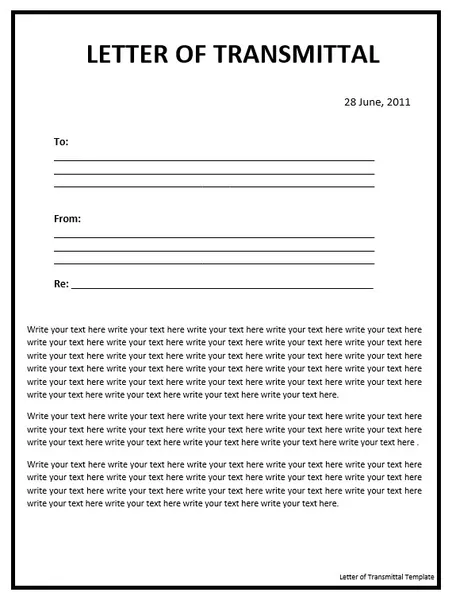 letter of transmittal template word
