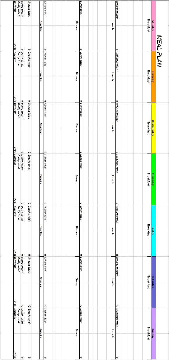 Meal Planning Chart Excel