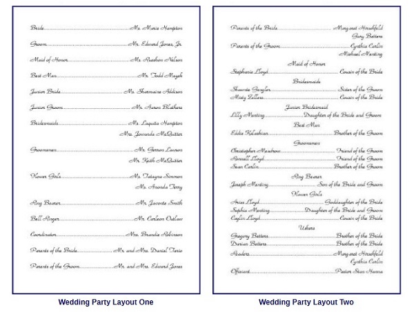 modern wedding program templates