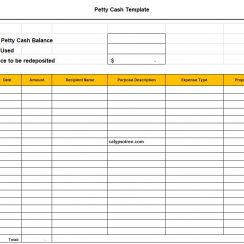 petty cash template