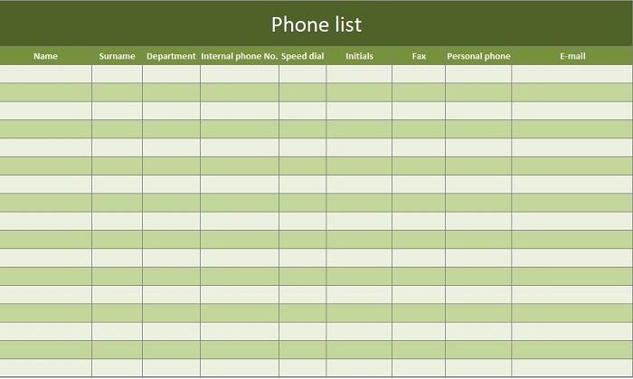 phone contact list