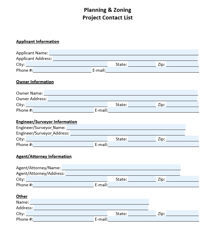 project contact list template