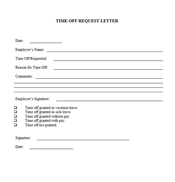 time off request letter