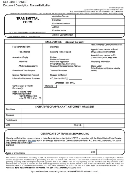 transmittal form template