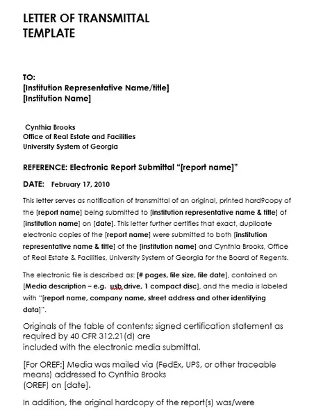 transmittal form