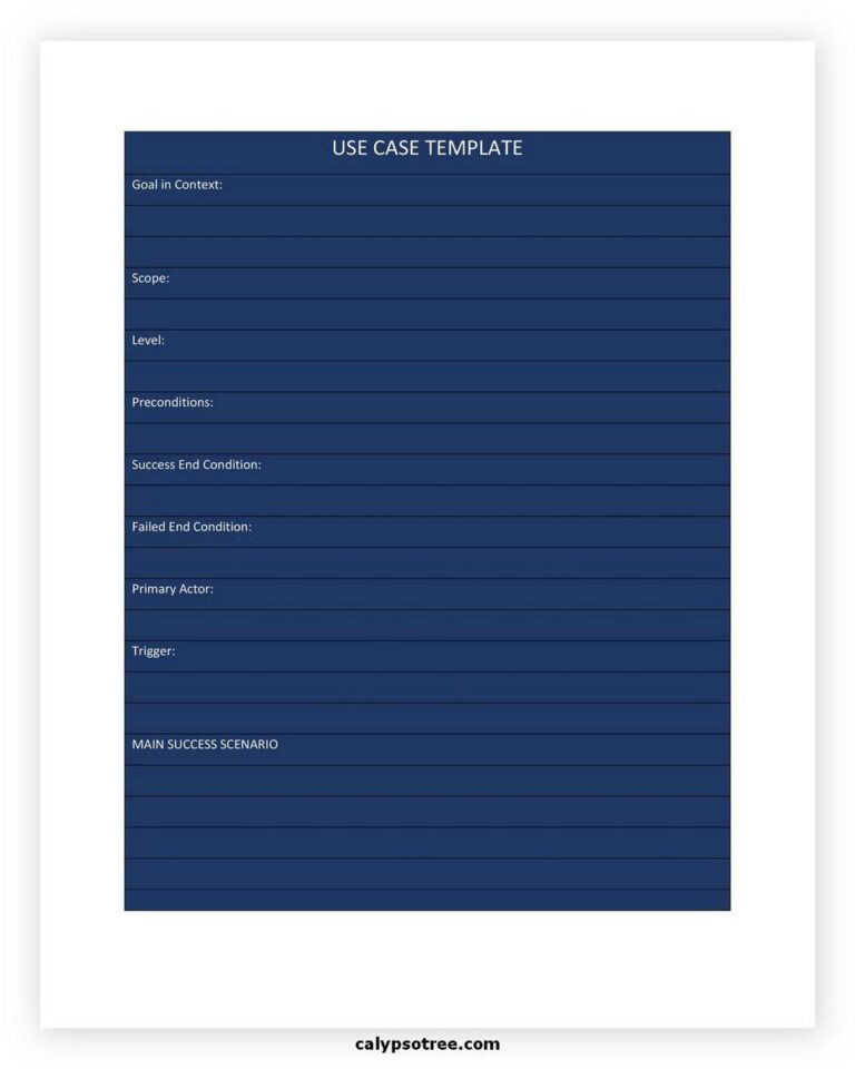 30 Free Use Case Templates: Realizing Your Actions - Calypso Tree
