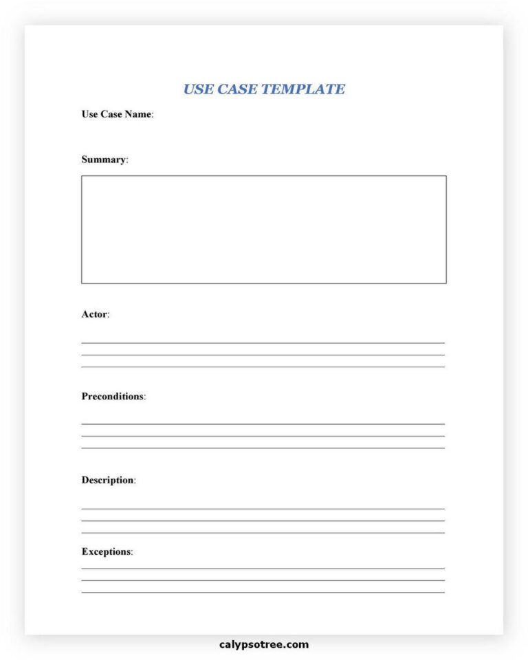30 Free Use Case Templates: Realizing Your Actions - Calypso Tree