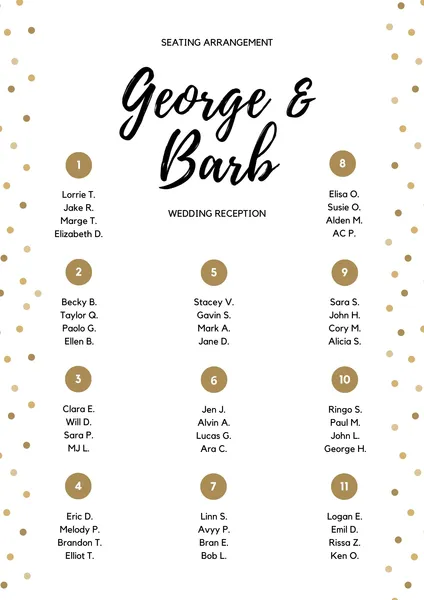 wedding seating chart template