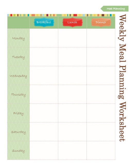 weekly meal plan templates
