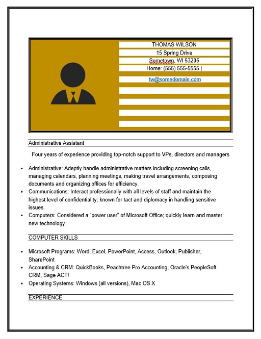 Administrative Assistant Resume Microsoft Word