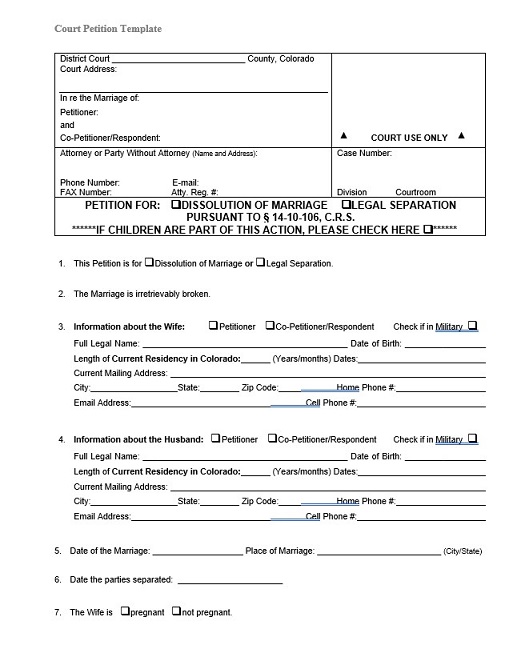Court Petition Template