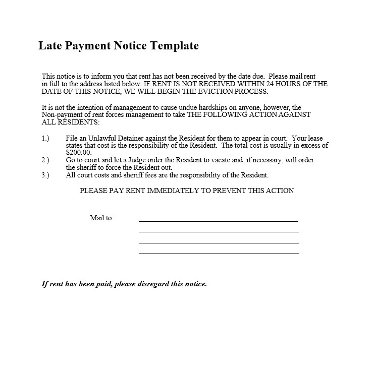 Late Payment Notice Template