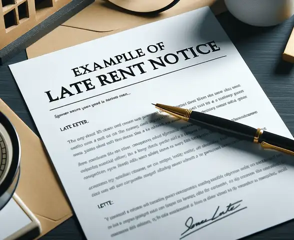 Featured image about 'Example of Late Rent Notice' with a formal letter