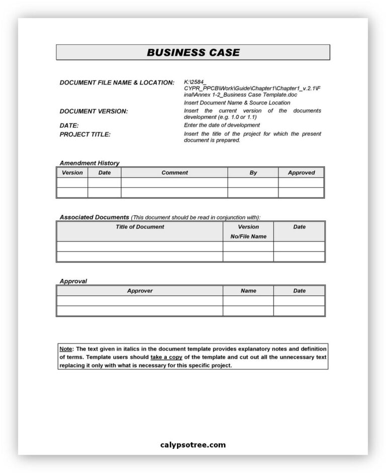 12 Best Business Case Template And How To Write Calypso Tree