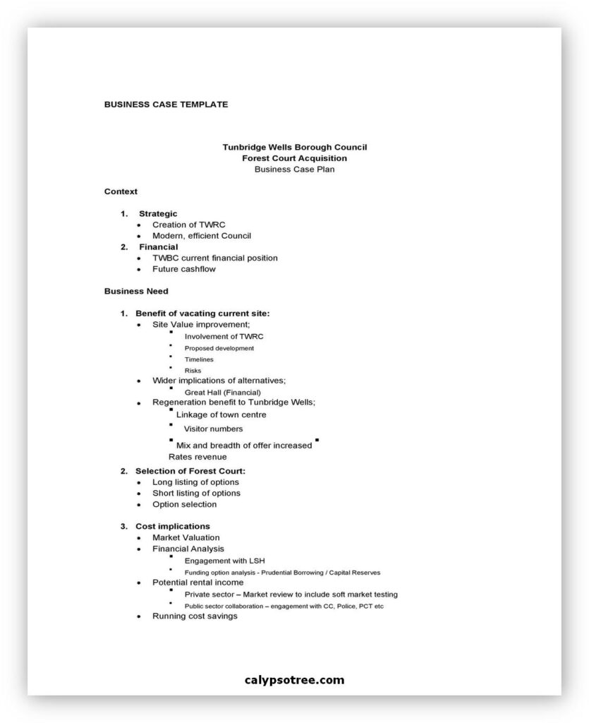 12 Best Business Case Template And How To Write Calypso Tree