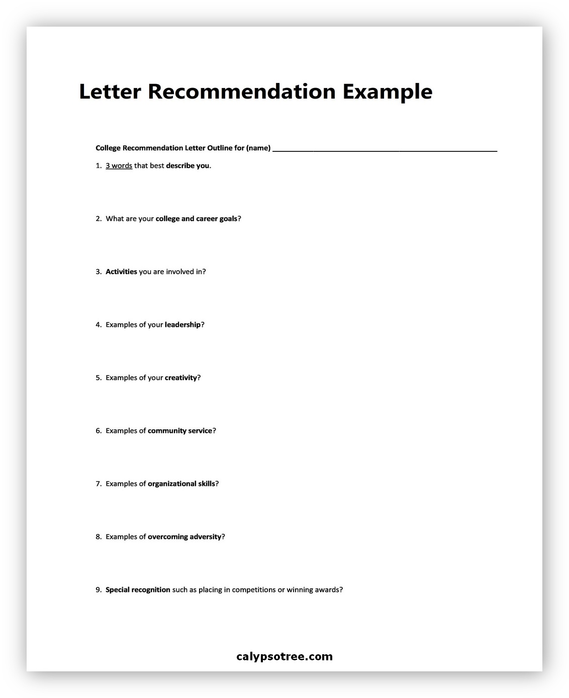 Letter Recommendation Example 08