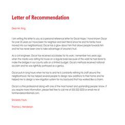 60 Best Letter of Recommendation Example & Template 60 Best Letter of Recommendation Example & Template