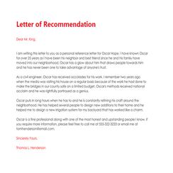 Letter of Recommendation 01