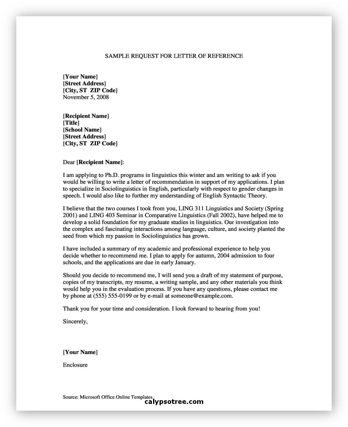 Letter of Recommendation Sample 05