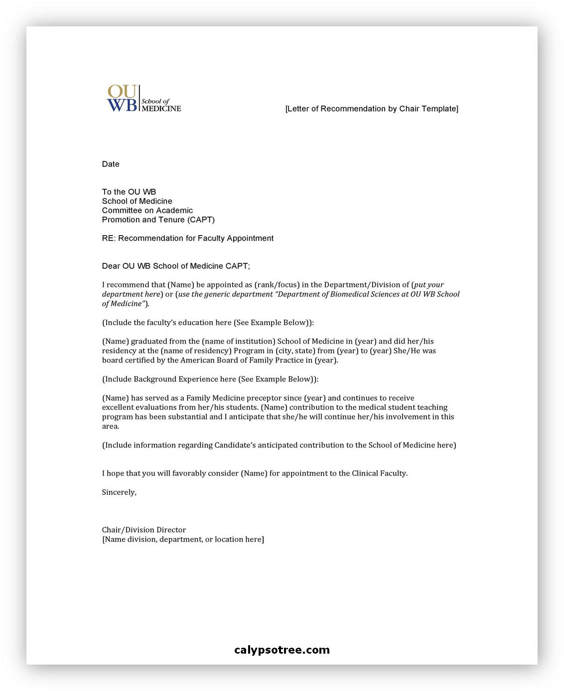 Letter of Recommendation Template 06