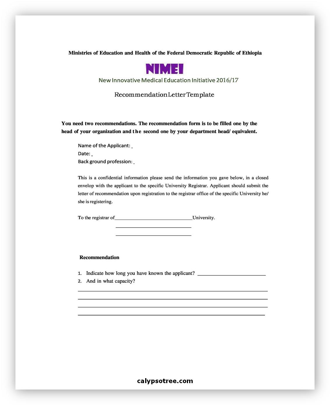 Letter of Recommendation Template 07