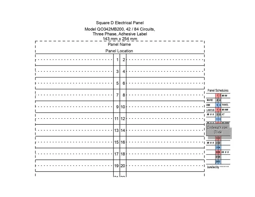 Electrical Panel Schedule Template Excel Fill Online 58 OFF