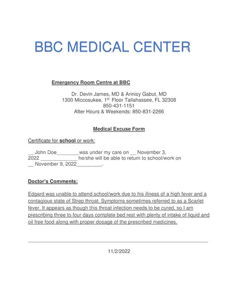 Doctors note template for school 01