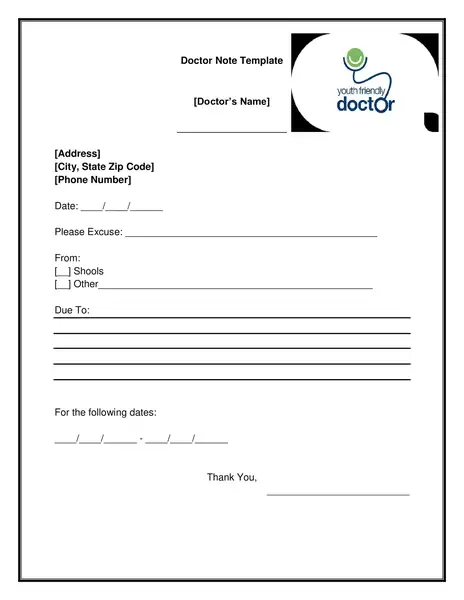 Doctors note template for school 04