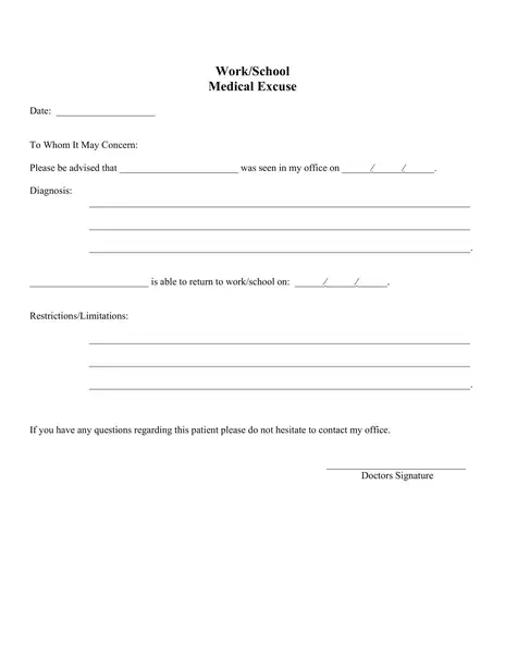 Doctors note template for school 06