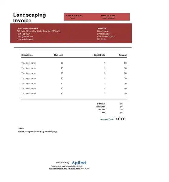 Free Landscaping Invoice Examples 01
