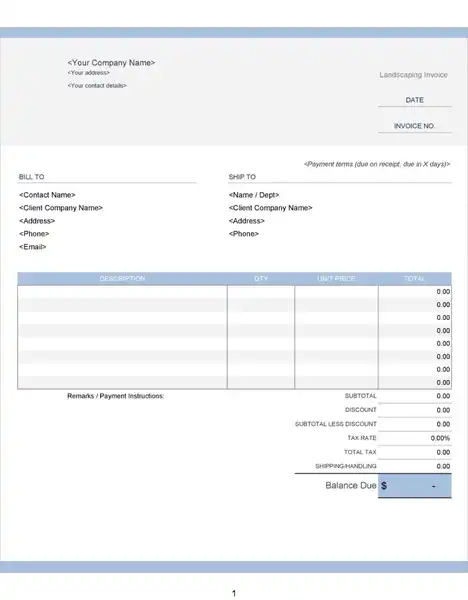 Free Landscaping Invoice Examples 03