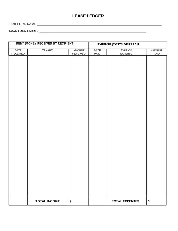 Lease Ledger How to Make a Rental Ledger Rental Ledger