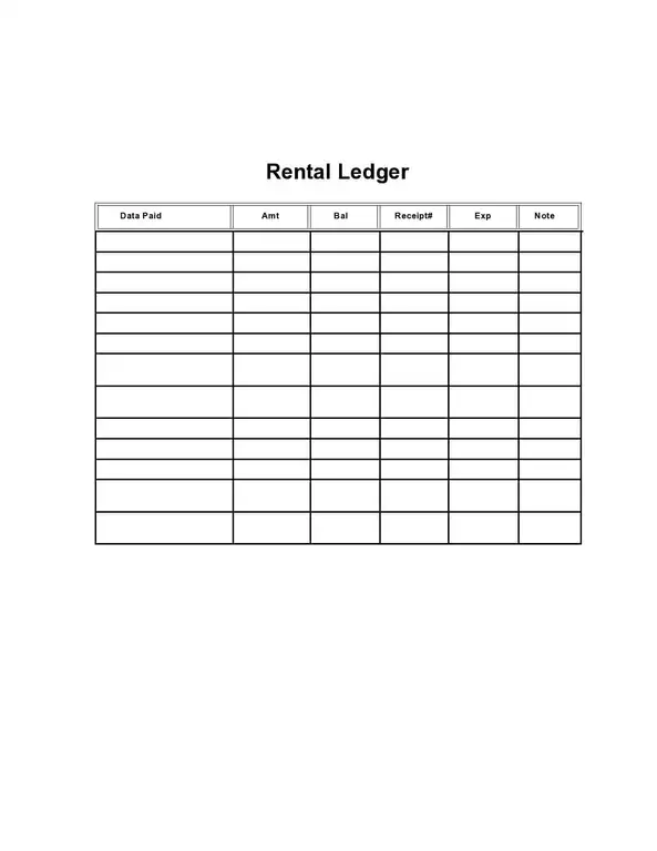 Rental Ledger Template PDF