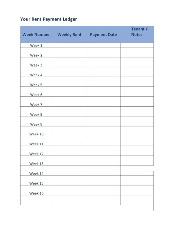 Rental Ledger Template Your Rent Payment Ledger