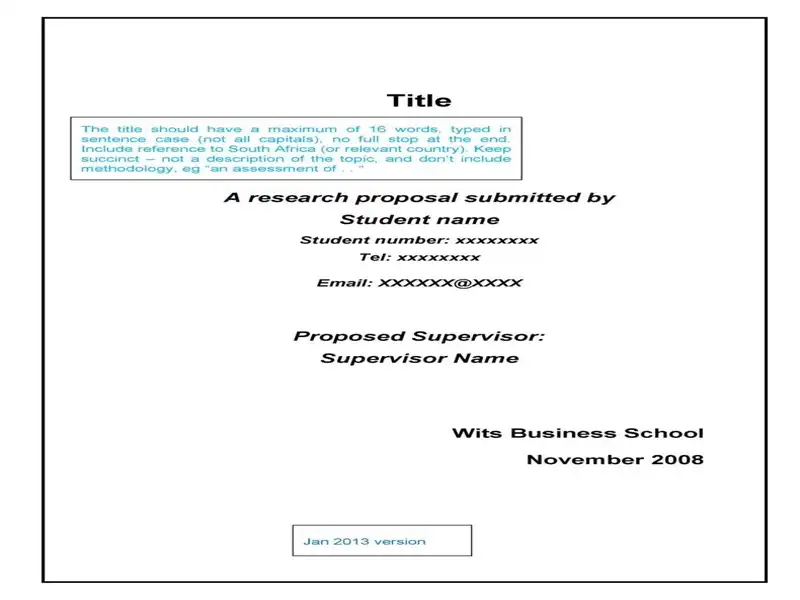 Research Proposal Template Word 07