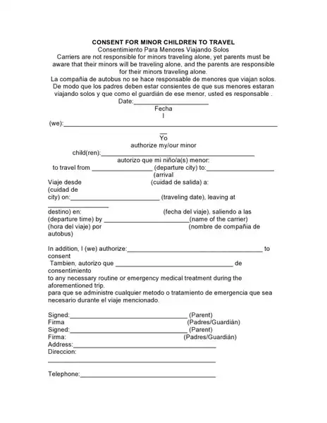 child travel consent form example 01