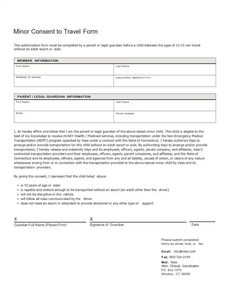 child travel consent form example 11