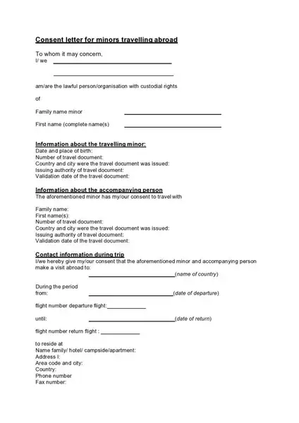 child travel consent form example 12