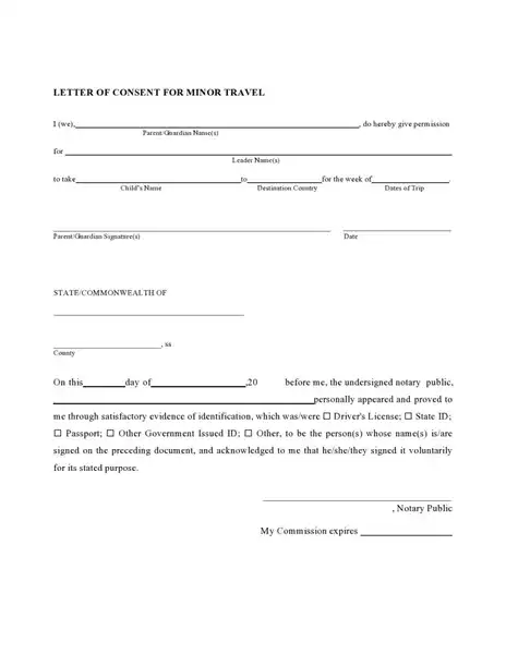child travel consent form example 17