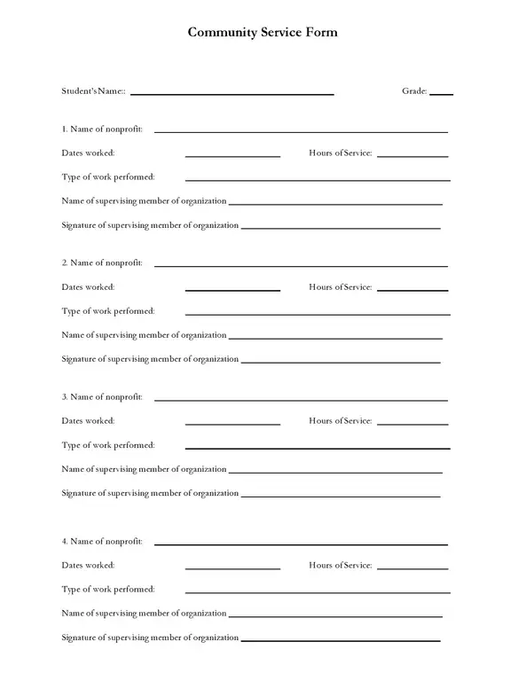 community service verification forms templates pdf