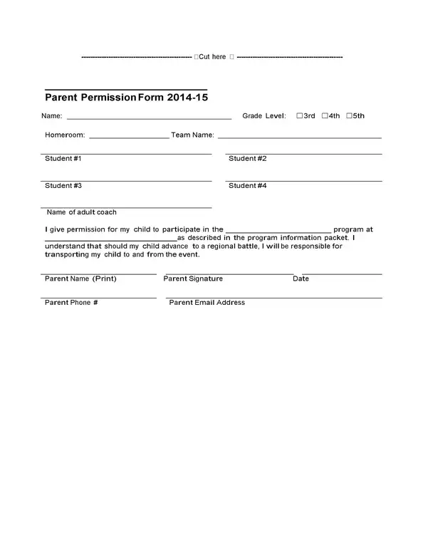 examples of permission slips 05