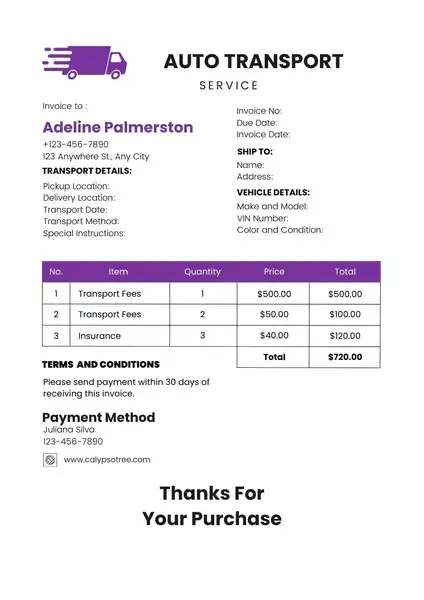 auto transport invoice template 03