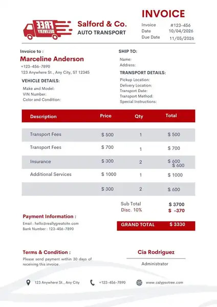 auto transport invoice template 04